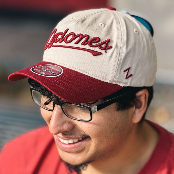 Zephyr Cyclones Tan and Cardinal Embroidered Adjustable Hat
